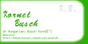 kornel busch business card